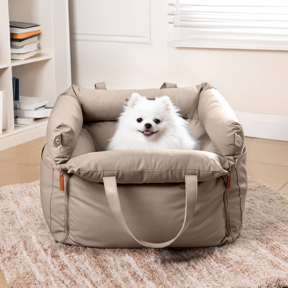 Luxe Honden Autostoel van Kunstleer – Veilig & Comfortabel