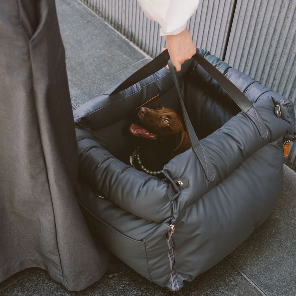 Luxe Honden Autostoel van Kunstleer – Veilig & Comfortabel