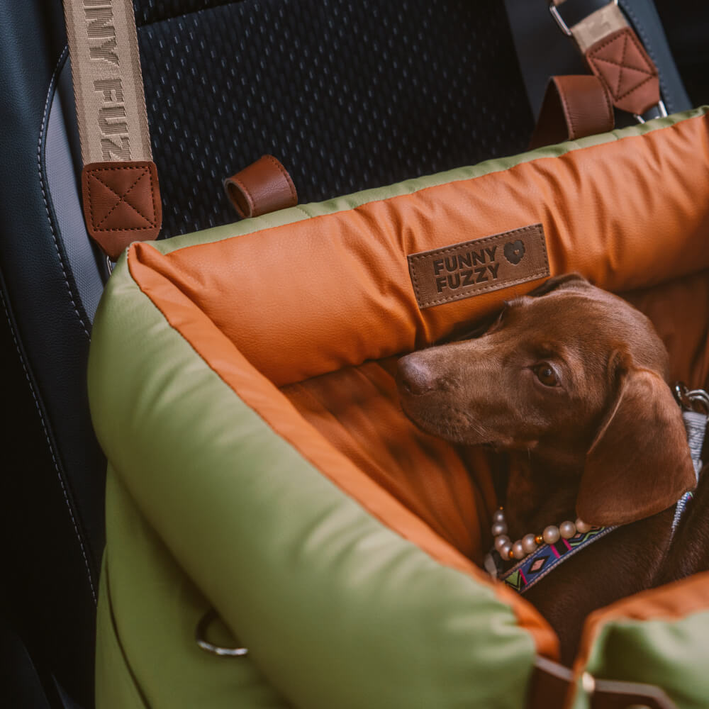 Luxe Honden Autostoel van Kunstleer – Veilig & Comfortabel