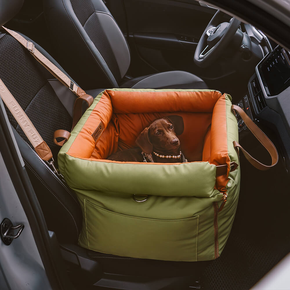 Luxe Honden Autostoel van Kunstleer – Veilig & Comfortabel