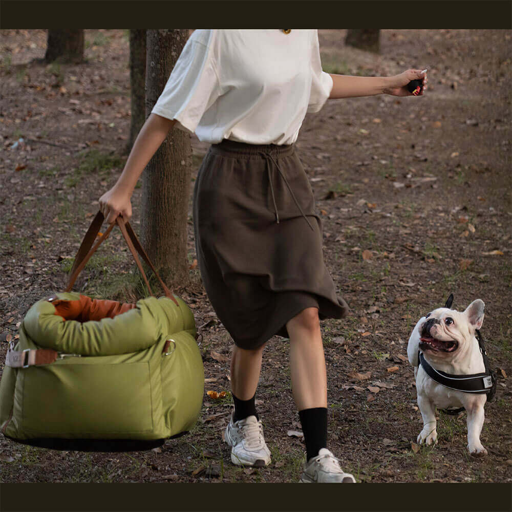 Luxe Honden Autostoel van Kunstleer – Veilig & Comfortabel