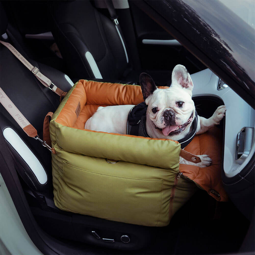 Luxe Honden Autostoel van Kunstleer – Veilig & Comfortabel