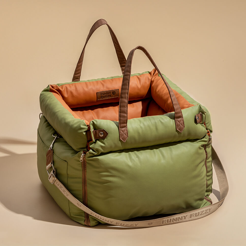 Luxe Honden Autostoel van Kunstleer – Veilig & Comfortabel