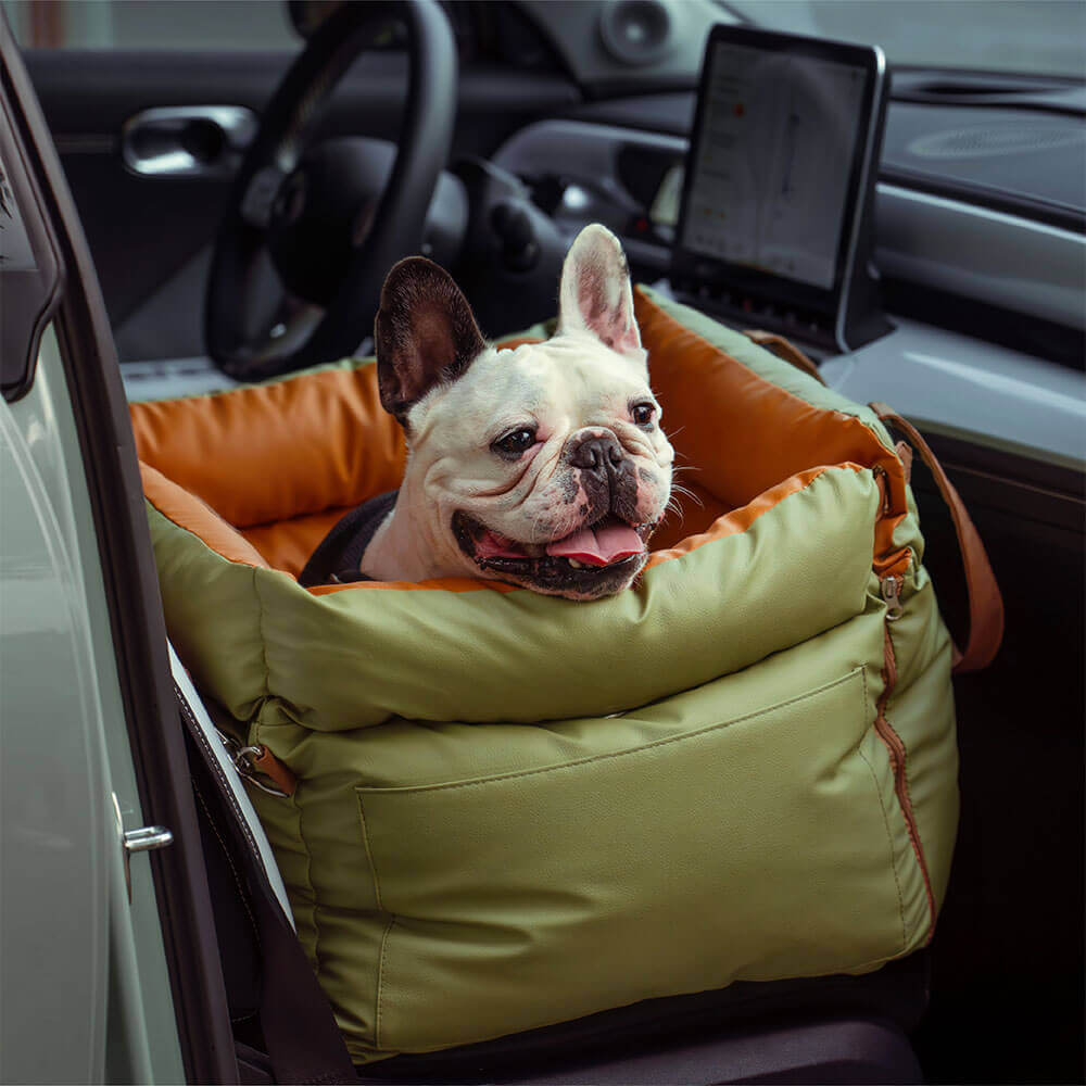 Luxe Honden Autostoel van Kunstleer – Veilig & Comfortabel