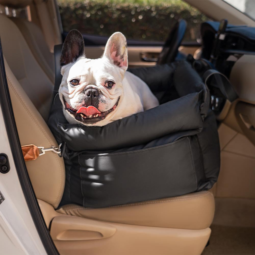Luxe Honden Autostoel van Kunstleer – Veilig & Comfortabel