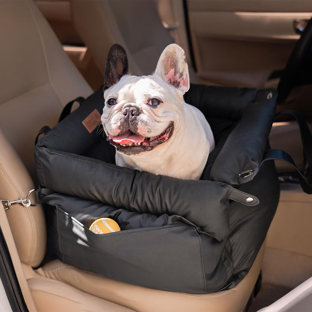 Luxe Honden Autostoel van Kunstleer – Veilig & Comfortabel