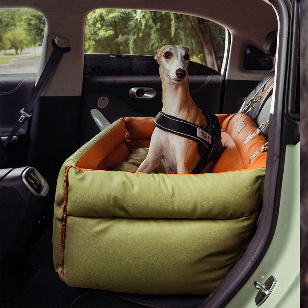 Luxe Honden Autostoel van Kunstleer – Veilig & Comfortabel