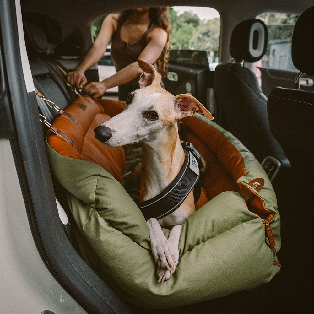 Luxe Honden Autostoel van Kunstleer – Veilig & Comfortabel
