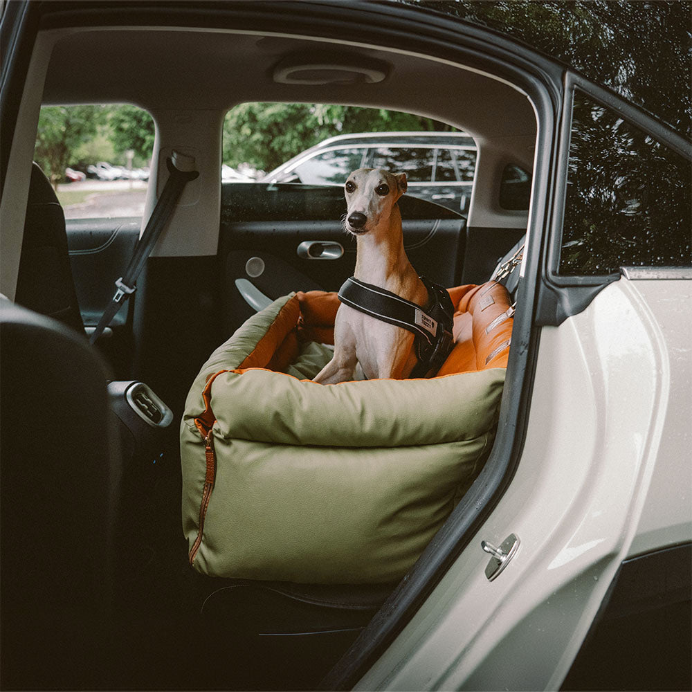 Luxe Honden Autostoel van Kunstleer – Veilig & Comfortabel
