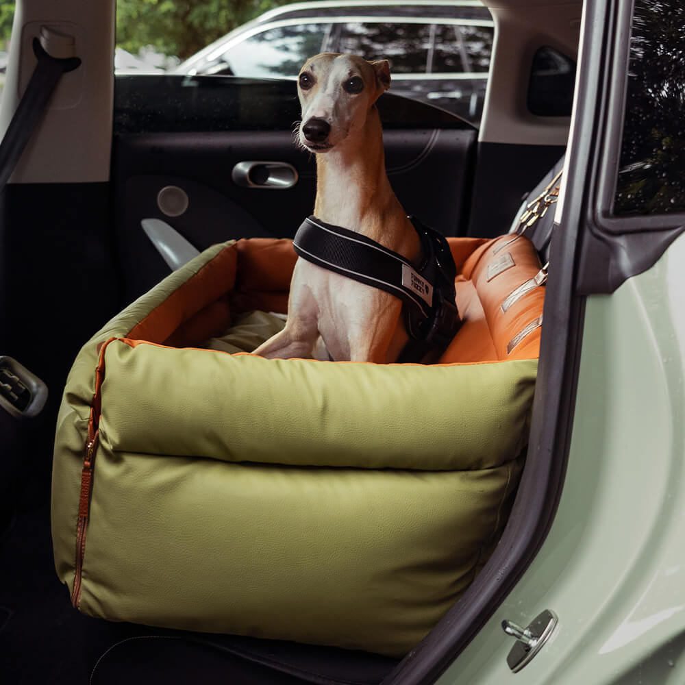 Luxe Honden Autostoel van Kunstleer – Veilig & Comfortabel