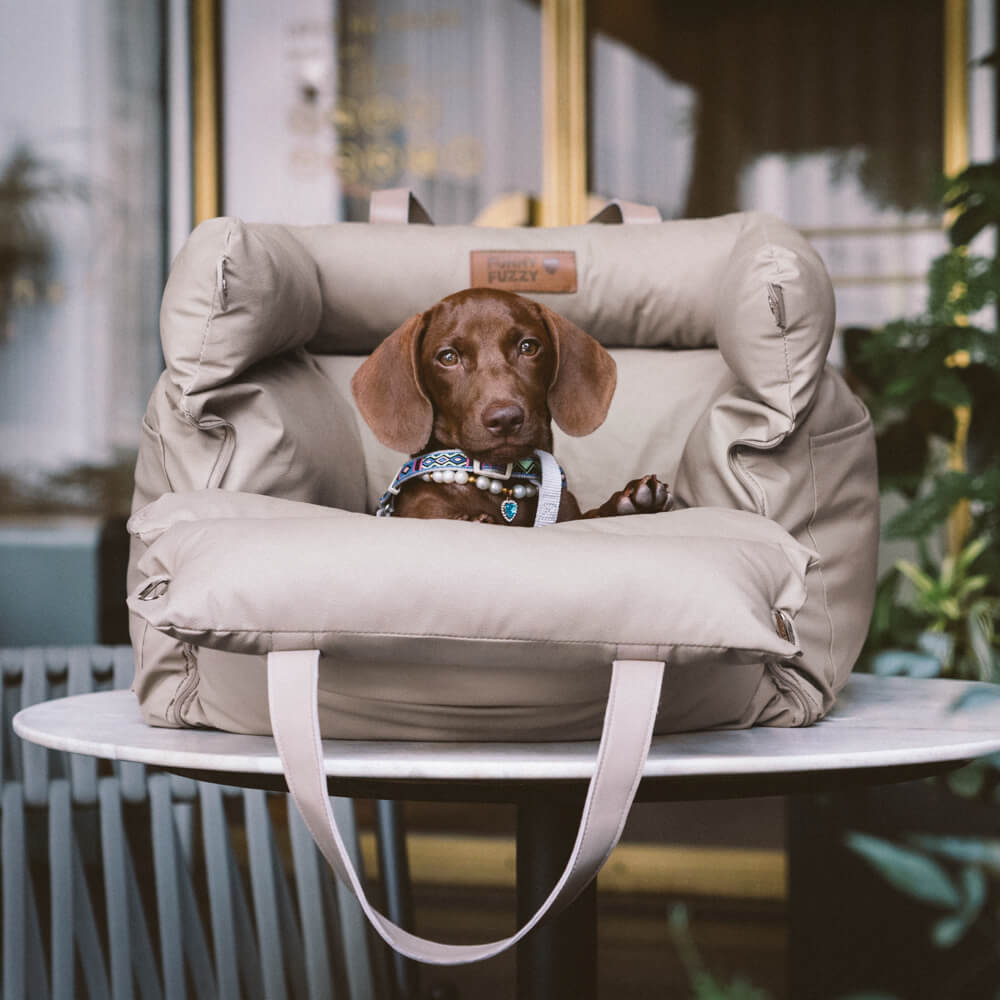 Luxe Honden Autostoel van Kunstleer – Veilig & Comfortabel