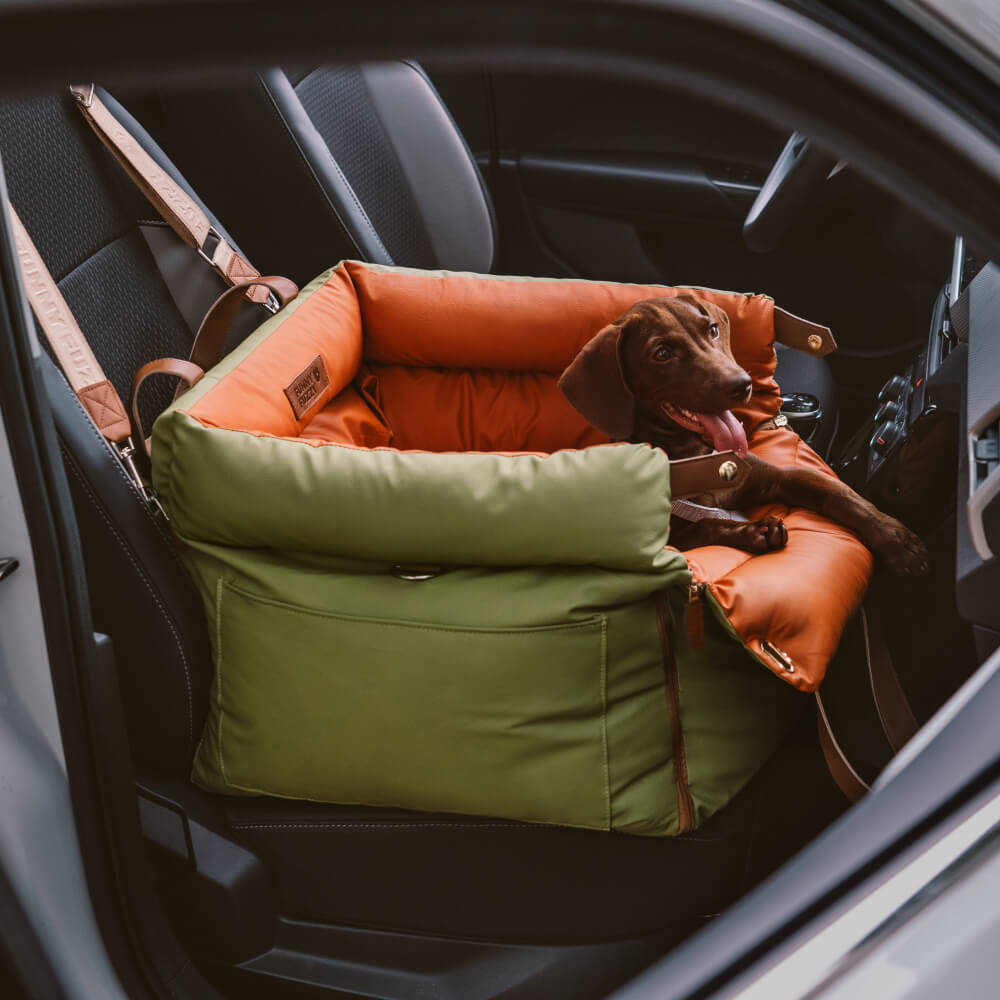 Luxe Honden Autostoel van Kunstleer – Veilig & Comfortabel