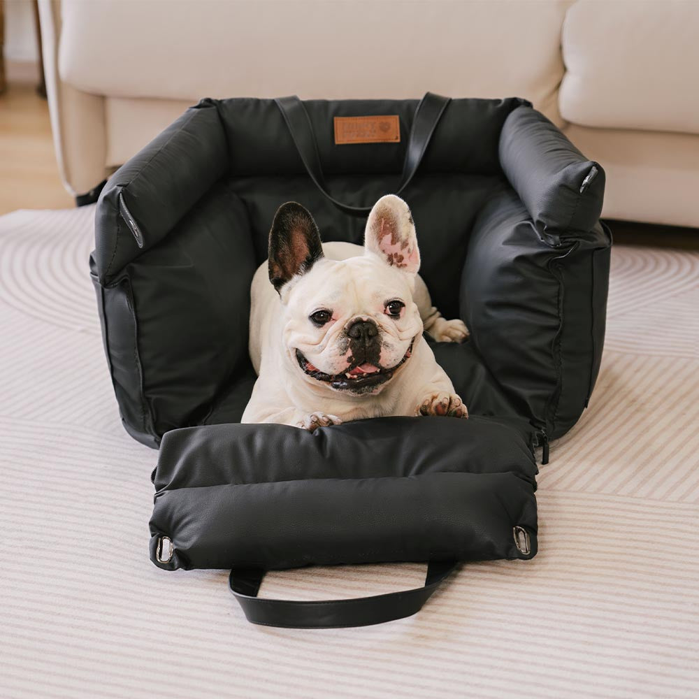 Luxe Honden Autostoel van Kunstleer – Veilig & Comfortabel