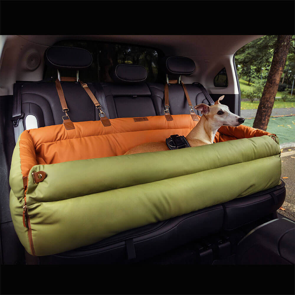 Luxe Honden Autostoel van Kunstleer – Veilig & Comfortabel