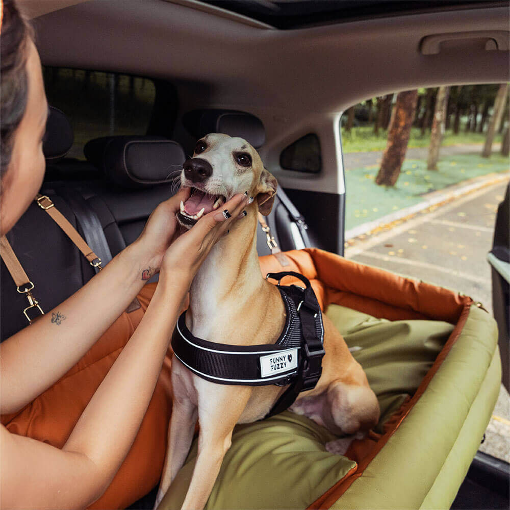 Luxe Honden Autostoel van Kunstleer – Veilig & Comfortabel