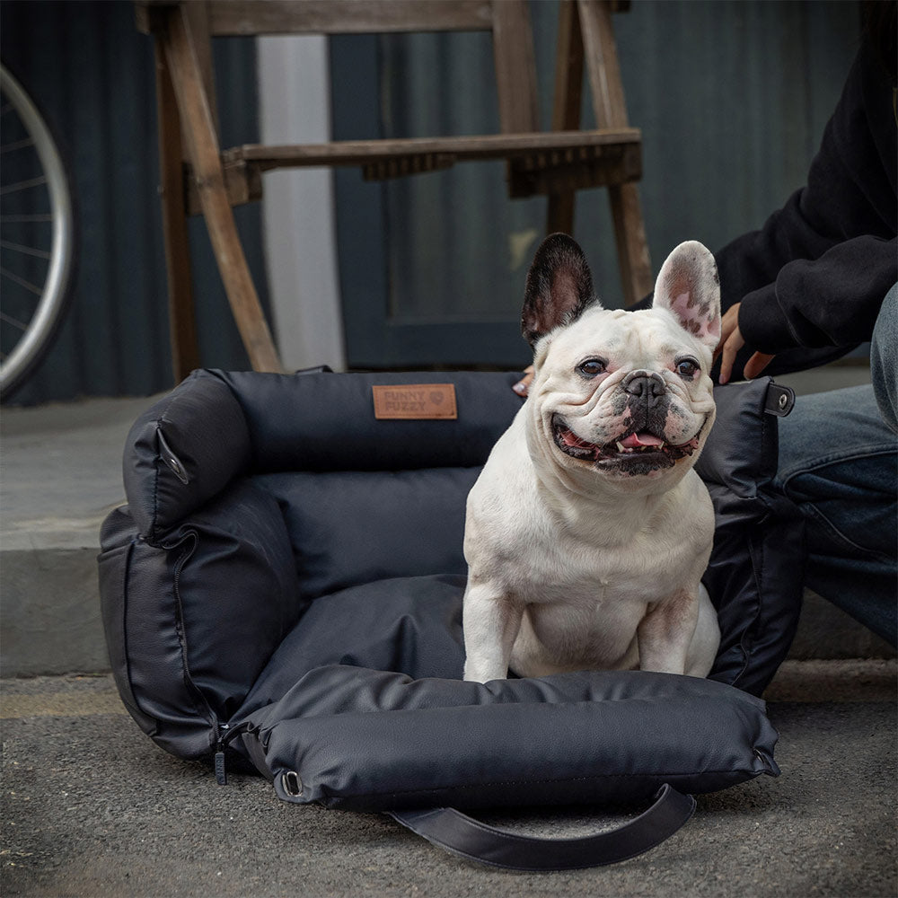 Luxe Honden Autostoel van Kunstleer – Veilig & Comfortabel