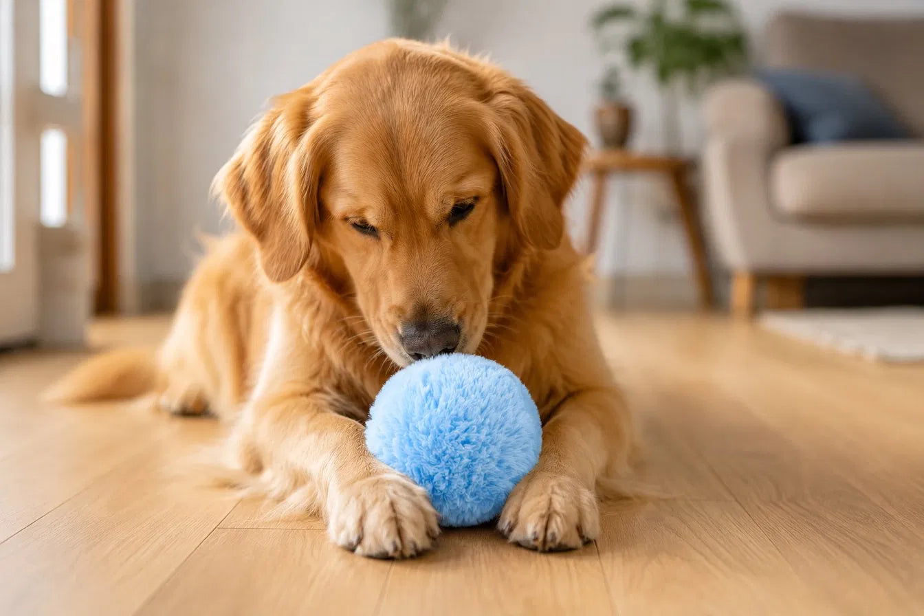 RollyBall™ — De Interactieve Zelfrollende Bal voor Honden